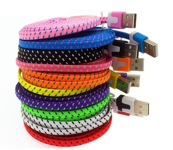 

stock 1m 2m 3m micro v8 5pin type c type-c fabric flat noodle usb data charging cable for samsung s4 s6 s7 edge s8 for htc lg g5 etc phone