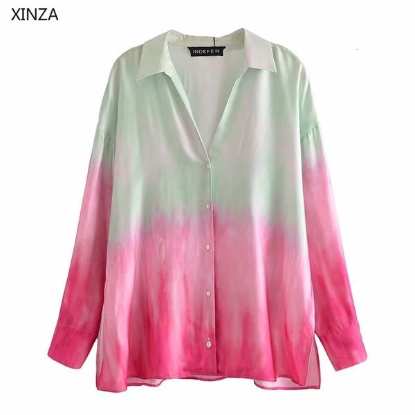 women's blouses & shirts women summer tie dye shirt long sleeve vintage fashion button up loose woman elegant blusas mujer 8h, White
women's blouses & shirts women summer tie dye shirt long sleeve vintage fashion button up loose woman elegant blusas mujer 8h, White