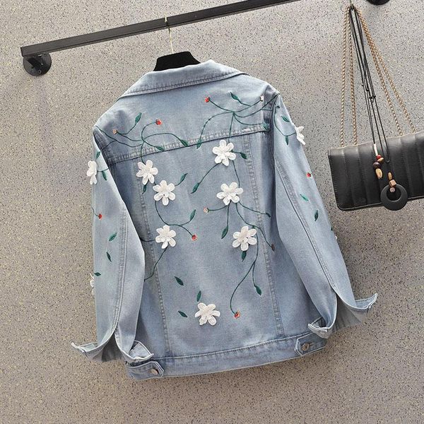 women's jackets spring autumn embroidery floral denim jacket women streetwear jeans plus size basic coats outerwear chaqueta mujer, Black;brown
women's jackets spring autumn embroidery floral denim jacket women streetwear jeans plus size basic coats outerwear chaqueta mujer, Black;brown
