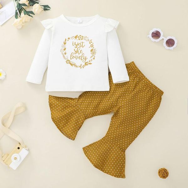 clothing sets autumn winter born infant baby girls letter long sleeve t-shirt + flared dot pants set clothes suits outfit, White
clothing sets autumn winter born infant baby girls letter long sleeve t-shirt + flared dot pants set clothes suits outfit, White