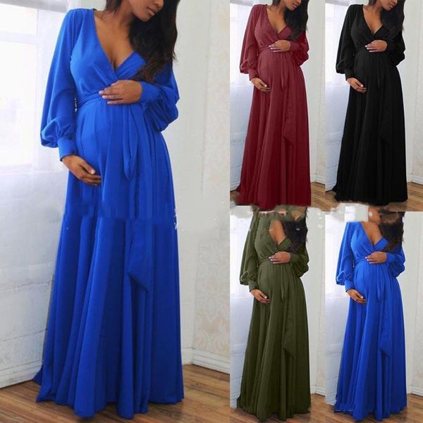 maternity dresses long sleeve dress v-neck pregnancy gown for po shoot baby shower autumn with belt plus size, White
maternity dresses long sleeve dress v-neck pregnancy gown for po shoot baby shower autumn with belt plus size, White