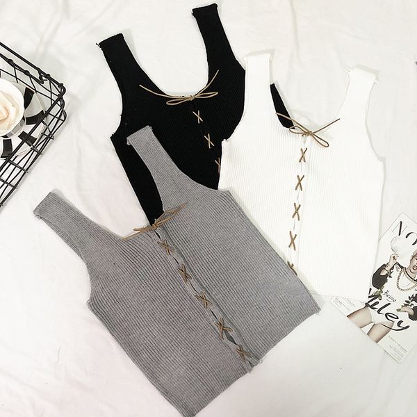 bosom summer han edition brief paragraph show hilum bind cultivate one's morality thin sleeveless knitting condole belt vest, Black;white
bosom summer han edition brief paragraph show hilum bind cultivate one's morality thin sleeveless knitting condole belt vest, Black;white
