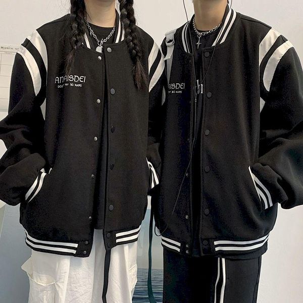 women's jackets baseball long sleeves stitch cardigan black short coat autumn winter men's loose high street gothic couple top, Black;brown
women's jackets baseball long sleeves stitch cardigan black short coat autumn winter men's loose high street gothic couple top, Black;brown