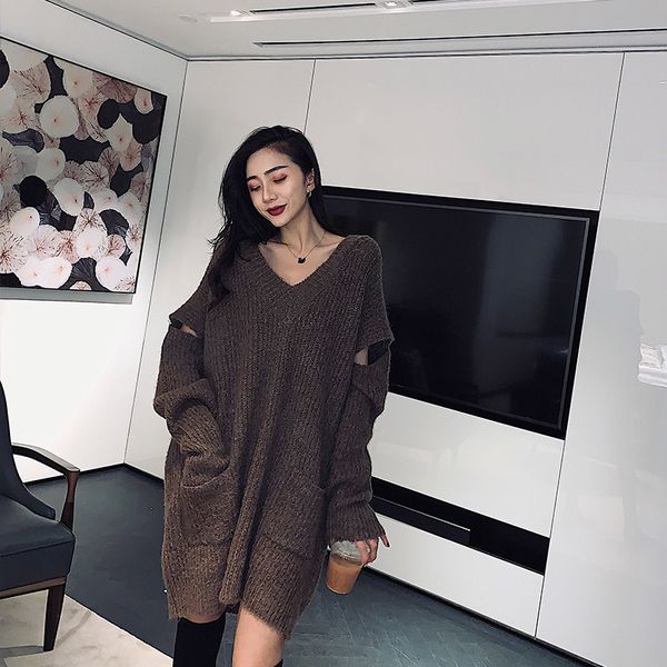 2021 solid v neck hole-breaking knitting full winter new mid calf batwing sleeve loose sweater women virr, White;black
2021 solid v neck hole-breaking knitting full winter new mid calf batwing sleeve loose sweater women virr, White;black