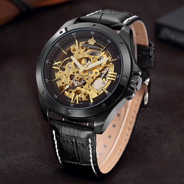 orkina luxe mark watches men automatic mechanical fashion skeleton man clock erkek kol saati reloj hombre, Slivery;brown
orkina luxe mark watches men automatic mechanical fashion skeleton man clock erkek kol saati reloj hombre, Slivery;brown
