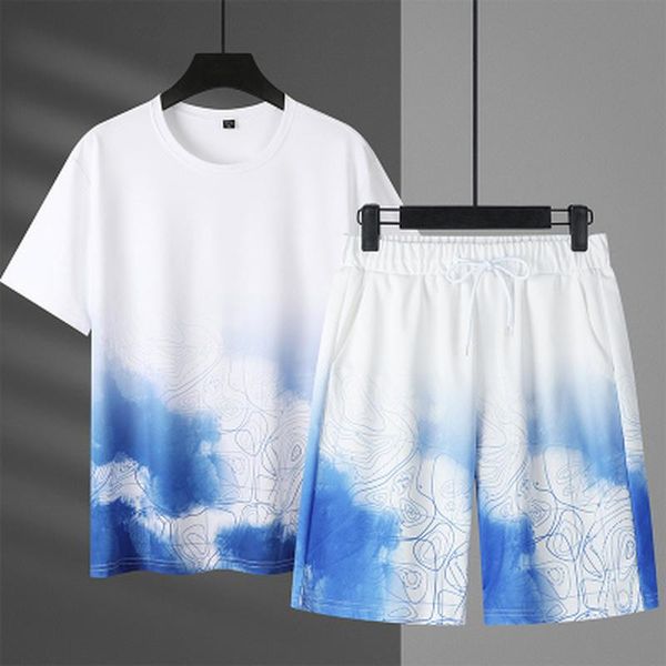 men's tracksuits summer men tracksuit set gradient suit tie-dye t-shirt short-sleeved and shorts fashion trendy outfit, Gray
men's tracksuits summer men tracksuit set gradient suit tie-dye t-shirt short-sleeved and shorts fashion trendy outfit, Gray