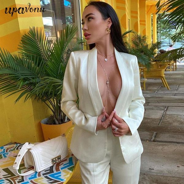 women's two piece pants elegant blazer suit office shawl collar long sleeve & two-piece fashion 2021, White
women's two piece pants elegant blazer suit office shawl collar long sleeve & two-piece fashion 2021, White