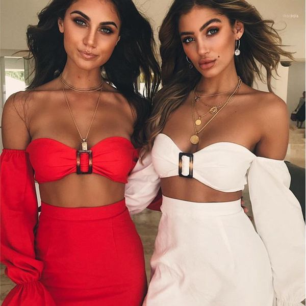 female tube long sleeve solid color suit sequins metal buckle holiday bag hip skirt with chest pad 2 piece set women1, White
female tube long sleeve solid color suit sequins metal buckle holiday bag hip skirt with chest pad 2 piece set women1, White