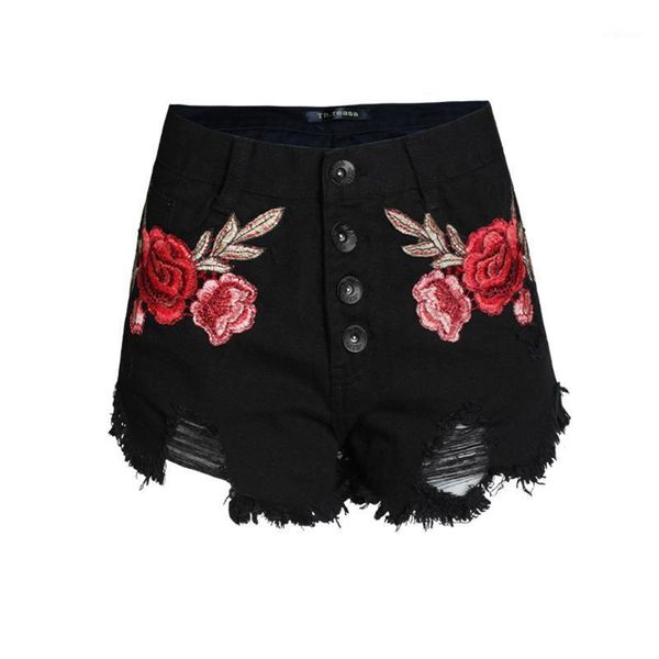 women's jeans european and american pure black high waist female shorts embroidered wide feet loose streamer design fashionable, Blue
women's jeans european and american pure black high waist female shorts embroidered wide feet loose streamer design fashionable, Blue