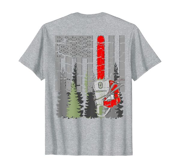 mens thin red line chainsaw and woods t-shirt, White;black 
mens thin red line chainsaw and woods t-shirt, White;black
