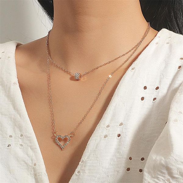 chains retro fashion woman jewelry double layer love heart clavicle chain pendant necklace engagement wedding party banquet accessories, Silver
chains retro fashion woman jewelry double layer love heart clavicle chain pendant necklace engagement wedding party banquet accessories, Silver