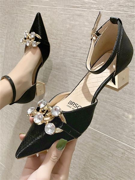 sandals baotou rhinestone pointed toe all-match temperament ladies high heels exquisite summer casual trend sandals., Black
sandals baotou rhinestone pointed toe all-match temperament ladies high heels exquisite summer casual trend sandals., Black