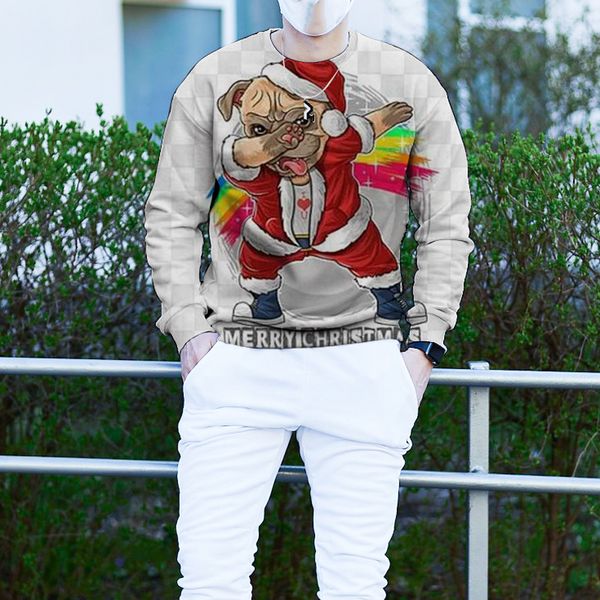 men's christmas 3d printing long sleeve hoodless sweater christmas dog pattern clothing, White;black
men's christmas 3d printing long sleeve hoodless sweater christmas dog pattern clothing, White;black
