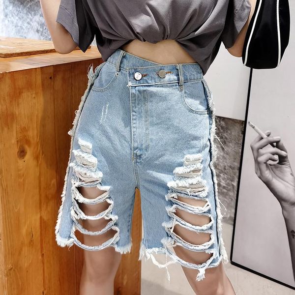 women's jeans hole denim five-point pants female casual shorts ripped holes all-match trousers women, Blue
women's jeans hole denim five-point pants female casual shorts ripped holes all-match trousers women, Blue