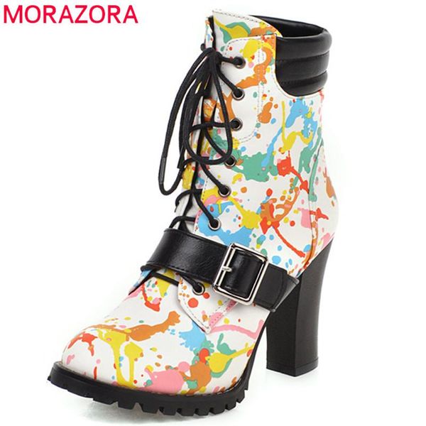 boots morazora 2021 fashion style ankle women graffiti buckle lace up autumn winter booties high heel party prom shoes woman, Black
boots morazora 2021 fashion style ankle women graffiti buckle lace up autumn winter booties high heel party prom shoes woman, Black