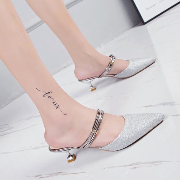 slippers 2021 women sandals summer crystal sequins pointed high heels buckle ladies shoes woman's pumps, Black
slippers 2021 women sandals summer crystal sequins pointed high heels buckle ladies shoes woman's pumps, Black