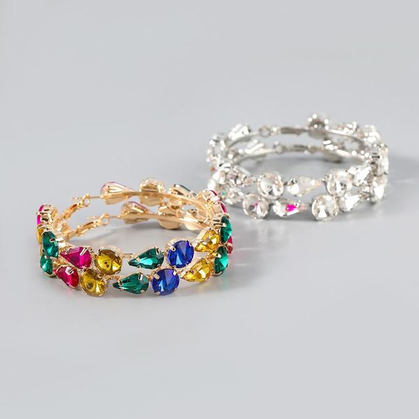hoop & huggie fashion metal rhinestone glass round earrings women's creative party accessories, Golden;silver
hoop & huggie fashion metal rhinestone glass round earrings women's creative party accessories, Golden;silver