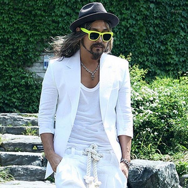 men's suits & blazers s-5xl 2021 slim fashion dj costume hair stylist cotton linen thin suit plus size clothing singer costumes, White;black
men's suits & blazers s-5xl 2021 slim fashion dj costume hair stylist cotton linen thin suit plus size clothing singer costumes, White;black