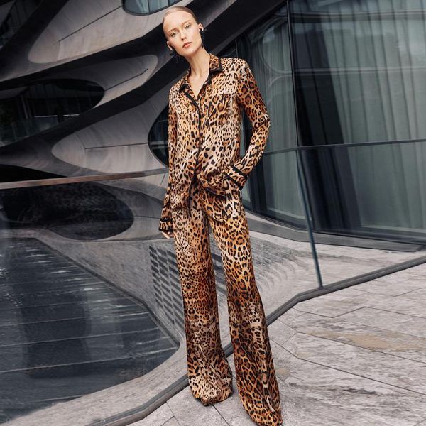 women's two piece pants runway high-quality autumn sets fashion casual leopard print shirt vintage chic high-waist wide-leg two-piece, White
women's two piece pants runway high-quality autumn sets fashion casual leopard print shirt vintage chic high-waist wide-leg two-piece, White