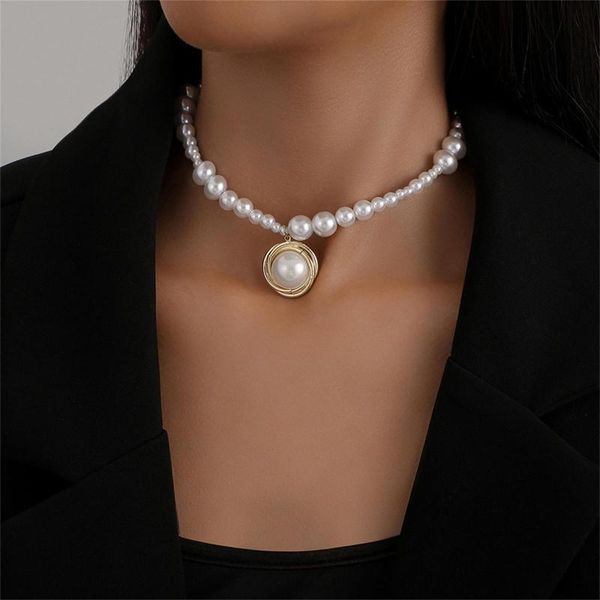 chokers fashion pearl pendant necklace for women wedding party punk big bead lariat long chain chunky jewelry oing, Golden;silver
chokers fashion pearl pendant necklace for women wedding party punk big bead lariat long chain chunky jewelry oing, Golden;silver