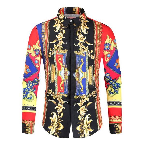 men's casual shirts 2021 spring autumn 3d printed single-breasted slimming retro long-sleeved, White;black
men's casual shirts 2021 spring autumn 3d printed single-breasted slimming retro long-sleeved, White;black
