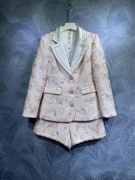 women's suits & blazers pink floral printed women fashion autumn beading sequined vintage lady office coat jackets sets, White;black
women's suits & blazers pink floral printed women fashion autumn beading sequined vintage lady office coat jackets sets, White;black