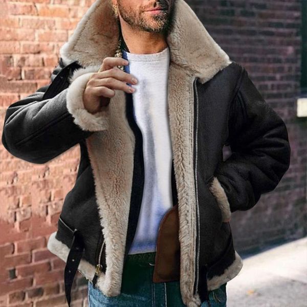 men's jackets plus size men winter leather coat faux-fur lapel collar long sleeve padded jacket vintage thicken sheepskin cashmere, Black;brown
men's jackets plus size men winter leather coat faux-fur lapel collar long sleeve padded jacket vintage thicken sheepskin cashmere, Black;brown