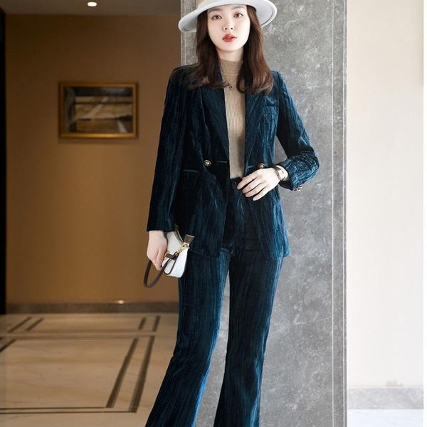 women's two piece pants velvet formal uniform designs pantsuits elegant blue for women business work wear long sleeve autumn wi, White
women's two piece pants velvet formal uniform designs pantsuits elegant blue for women business work wear long sleeve autumn wi, White