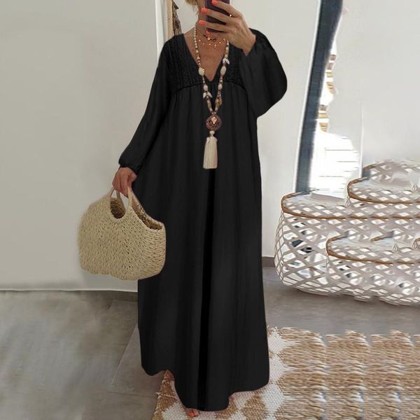 casual dresses women long sleeve maxi dress autumn spring deep v-neck streetwear loose solid color shirts plus size, Black;gray
casual dresses women long sleeve maxi dress autumn spring deep v-neck streetwear loose solid color shirts plus size, Black;gray