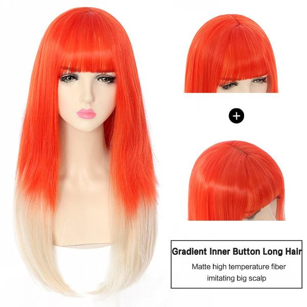 synthetic wigs lanlan long straight hair lolita harajuku wig female tide color gradient heat-resistant high temperature fiber, Black
synthetic wigs lanlan long straight hair lolita harajuku wig female tide color gradient heat-resistant high temperature fiber, Black