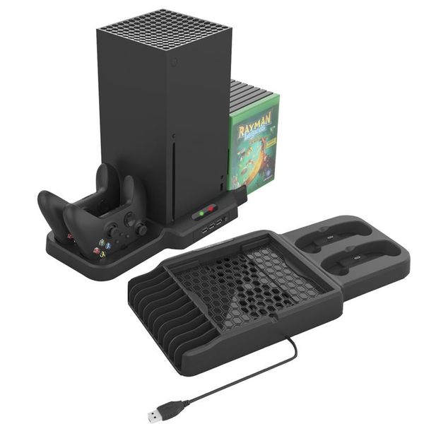 game controllers & joysticks console vertical stand, x box series controller shelf with 3 usb 2.0 hub ports, cooling fan 2pcs charging stati
game controllers & joysticks console vertical stand, x box series controller shelf with 3 usb 2.0 hub ports, cooling fan 2pcs charging stati