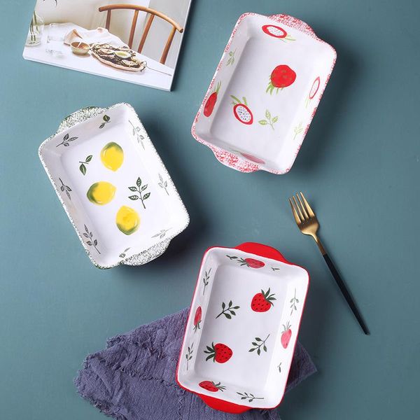 dishes & plates ceramic binaural baked rice bowl rectangular baking lasagna tray household oven plate
dishes & plates ceramic binaural baked rice bowl rectangular baking lasagna tray household oven plate