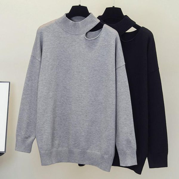 plus size t-shirt nkandby turtleneck sweaters women autumn winter large knitted jumpers off shoulder solid color casual loose chic, Black
plus size t-shirt nkandby turtleneck sweaters women autumn winter large knitted jumpers off shoulder solid color casual loose chic, Black