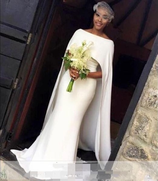 2021 new simple es elegant cape style mermaid bridal gowns south african wedding vestidos women formal wear pm4x, White
2021 new simple es elegant cape style mermaid bridal gowns south african wedding vestidos women formal wear pm4x, White