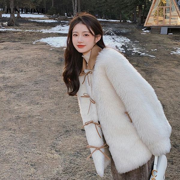 women's fur & faux junelove jacket women coat women's autumn winter loose bow imitation cotton-padded veste femme outwears, Black
women's fur & faux junelove jacket women coat women's autumn winter loose bow imitation cotton-padded veste femme outwears, Black