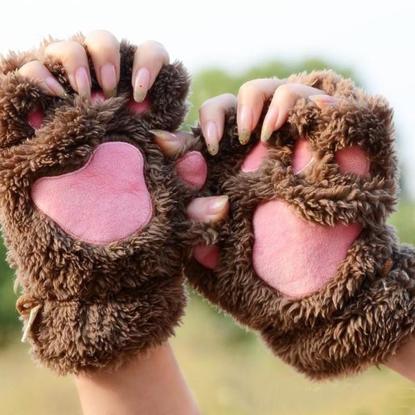 sports gloves cute plush bear claw mitten winter half-finger keep warm women accessories, Black
sports gloves cute plush bear claw mitten winter half-finger keep warm women accessories, Black