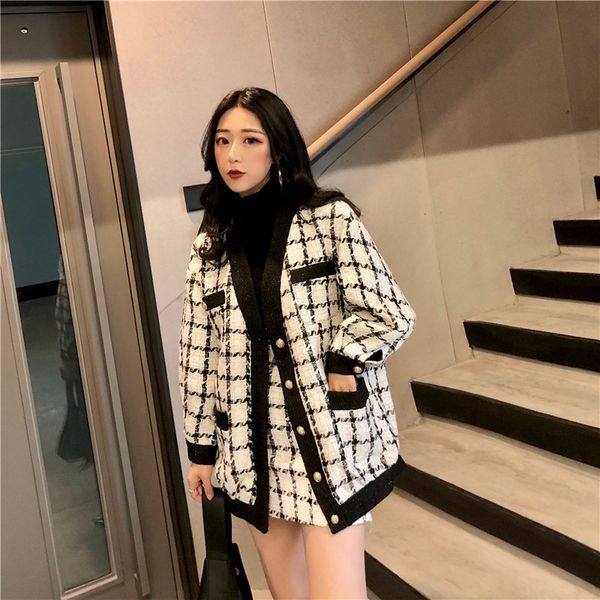 two piece dress women's 2-piece set, long sleeved tweed wool jacket, wool coat and miniskirt, 2021 vintage clothing set, White
two piece dress women's 2-piece set, long sleeved tweed wool jacket, wool coat and miniskirt, 2021 vintage clothing set, White