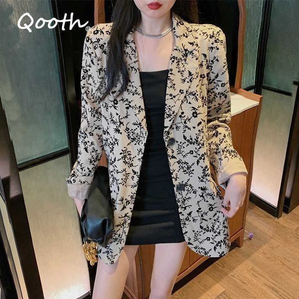 qooth autumn and winter women's blazer jacket casual floral print single-breasted no pocket ins coat qt317 210609, Black;brown
qooth autumn and winter women's blazer jacket casual floral print single-breasted no pocket ins coat qt317 210609, Black;brown