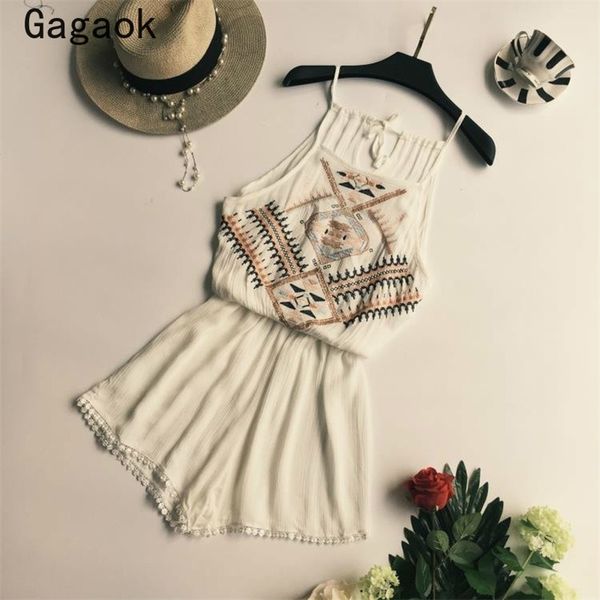 women indie folk playsuits summer suspenders sleeveless geometric embroidery chic wild retro jumpsuits 210531, Black;white
women indie folk playsuits summer suspenders sleeveless geometric embroidery chic wild retro jumpsuits 210531, Black;white