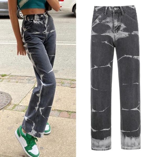 women's jeans women high waist straight leg vintage tie-dye baggy loose fit denim pants, Blue
women's jeans women high waist straight leg vintage tie-dye baggy loose fit denim pants, Blue