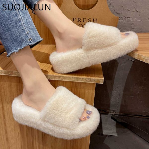 suojialun 2021 new winter women furry fluffy slippers low wedges faux fur slides ladies casual slip on indoor home flip flop h0827, Black
suojialun 2021 new winter women furry fluffy slippers low wedges faux fur slides ladies casual slip on indoor home flip flop h0827, Black