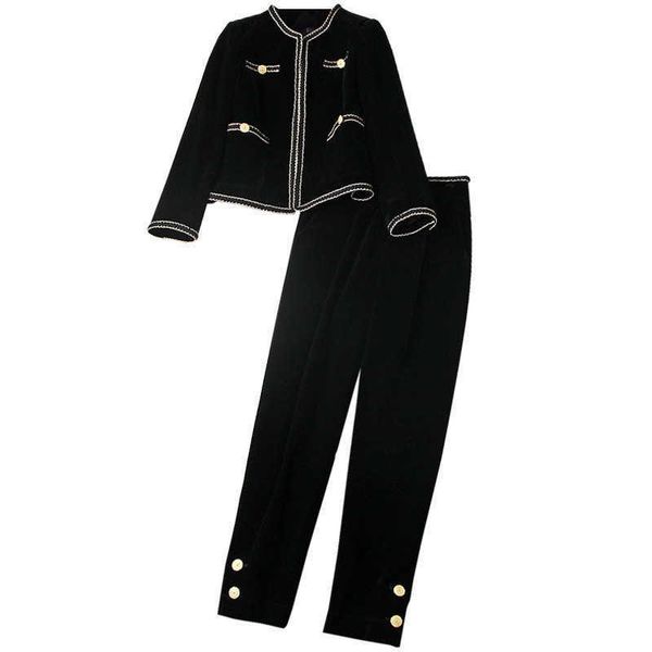 fashion fall winter runway set women elegant full sleeve vintage velour jacket and pants suit office twinset 210601, White
fashion fall winter runway set women elegant full sleeve vintage velour jacket and pants suit office twinset 210601, White