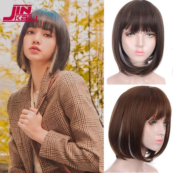 synthetic wigs jinkaili short straight bob wig with bangs black mixed purple fashion female lolita super star "lisa" same style
synthetic wigs jinkaili short straight bob wig with bangs black mixed purple fashion female lolita super star "lisa" same style