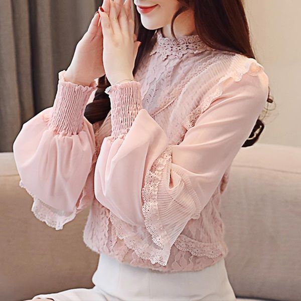 women's blouses & shirts 2021 spring autumn women lace chiffon shirt female long lantern sleeved ruffles sweet hollow out feminine blu, White
women's blouses & shirts 2021 spring autumn women lace chiffon shirt female long lantern sleeved ruffles sweet hollow out feminine blu, White