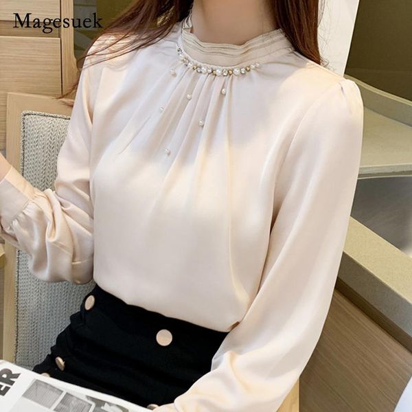 women's blouses & shirts autumn long sleeve blouse mujer de moda 2021 beading stand collar chiffon women blusas shirt clothes 16229, White
women's blouses & shirts autumn long sleeve blouse mujer de moda 2021 beading stand collar chiffon women blusas shirt clothes 16229, White