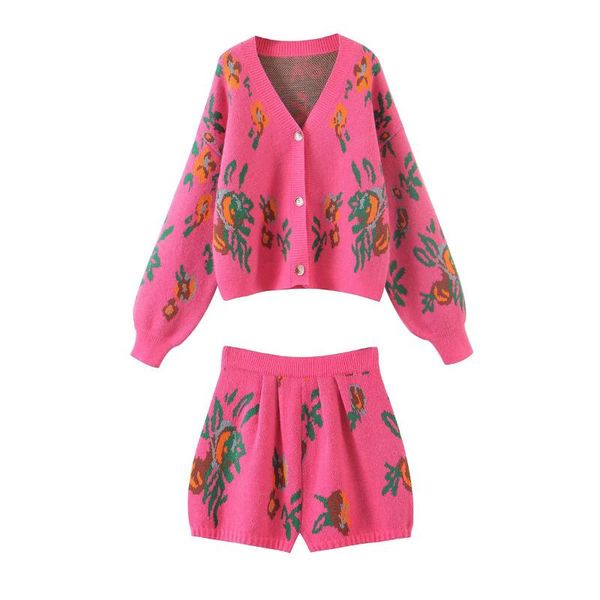women's tracksuits european and american style french retro flower jacquard knitted jacket, shorts, 2-piece set, Gray
women's tracksuits european and american style french retro flower jacquard knitted jacket, shorts, 2-piece set, Gray