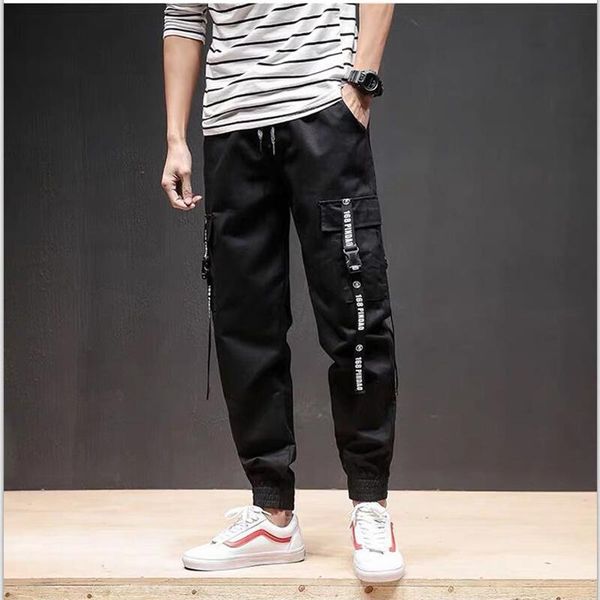 men's pants loose long men cargo baggy trousers fashion fitted bottoms wear hip hop pocket pant, Black
men's pants loose long men cargo baggy trousers fashion fitted bottoms wear hip hop pocket pant, Black