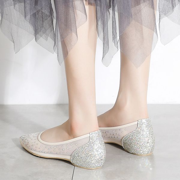 crystal mesh shoes womens 2020 new pointed flat elevator fairy wind shoes womens large size, Black
crystal mesh shoes womens 2020 new pointed flat elevator fairy wind shoes womens large size, Black