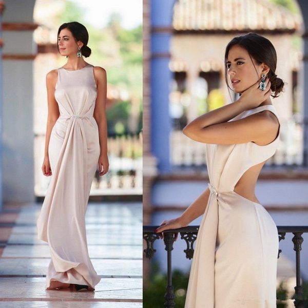 open back long mermaid prom dresses o-neck beaded sash ruched evening dress trumpet bridal gowns, Black
open back long mermaid prom dresses o-neck beaded sash ruched evening dress trumpet bridal gowns, Black