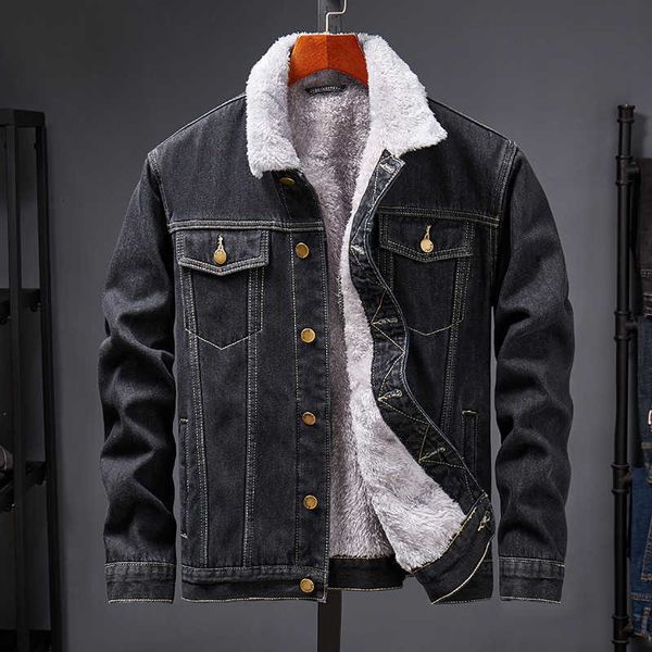 men's jackets jackets denim jacket men winter thick velvet warm coat mens cowboy casual jean streetwear fashion windproof coats male 5z, Black;brown
men's jackets jackets denim jacket men winter thick velvet warm coat mens cowboy casual jean streetwear fashion windproof coats male 5z, Black;brown